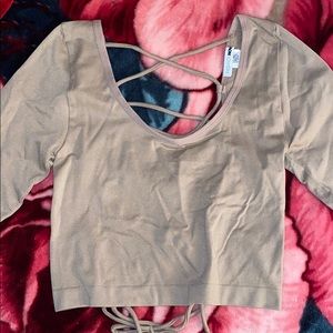 fashion nova lace up crop top